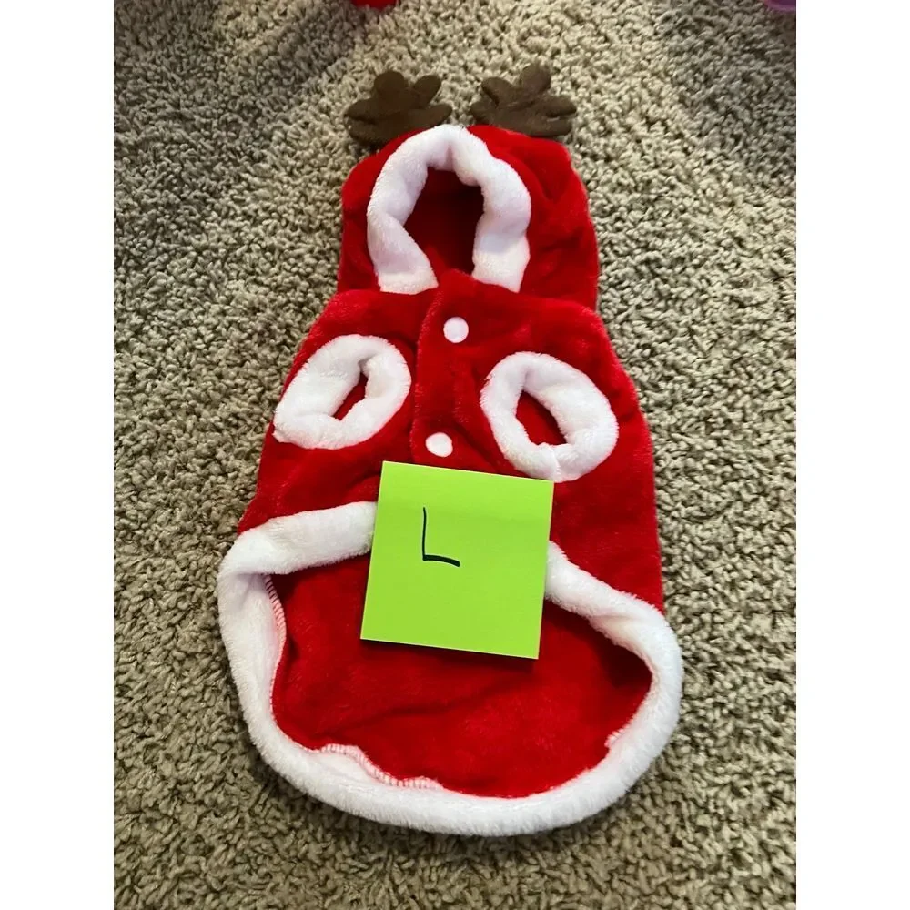 POPETPOP Christmas Dog Sweater - Santa Elk Dog Costume Christmas Dog Hoodie Xmas